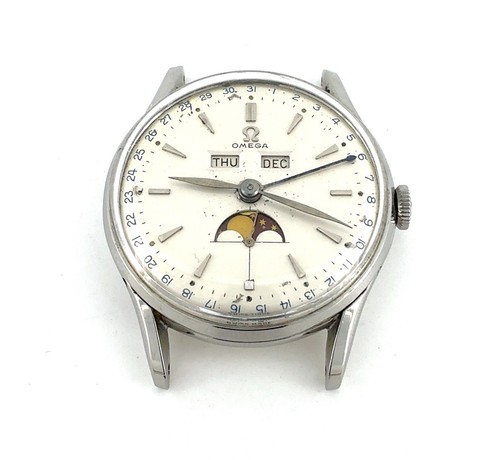 Vintage 1950 Omega Cosmic Moonphase Triple Date 2471-1 Cal. 381 Watch **REPAIR** - Picture 2 of 11
