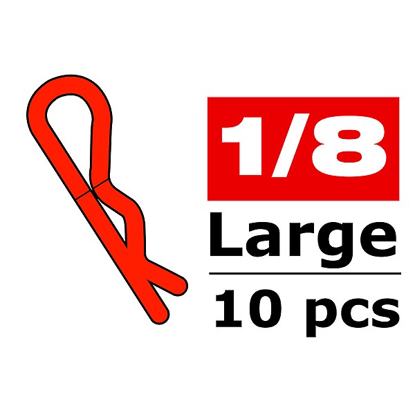 Corally Body Clips 45 Bent La Rge Red 10 Pcs
