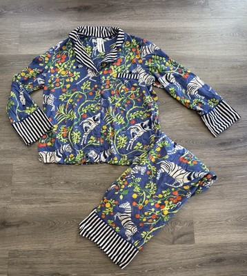 Olivia Wendel for Anthropologie Zebra Flannel Sleep PAJAMA SET M