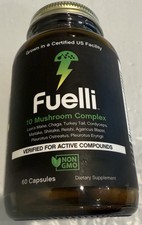 Mushroom 10X Complex Supplement, 60 Capsules, Lion  s Mane Reishi Cordyceps Chaga