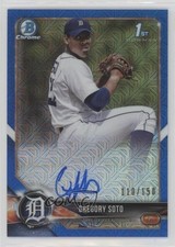 2018 Bowman Chrome Prospect HTA Blue Mojo Refractor /150 Gregory Soto Auto 1q7