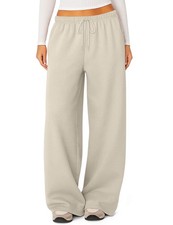 Women's Wide Leg Sweatpants Baggy Fleece Lined High Waisted Sweat Pants Strai...