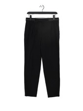 Zara Women's Trousers M Black Polyester with Elastane, Viscose Straight Chino