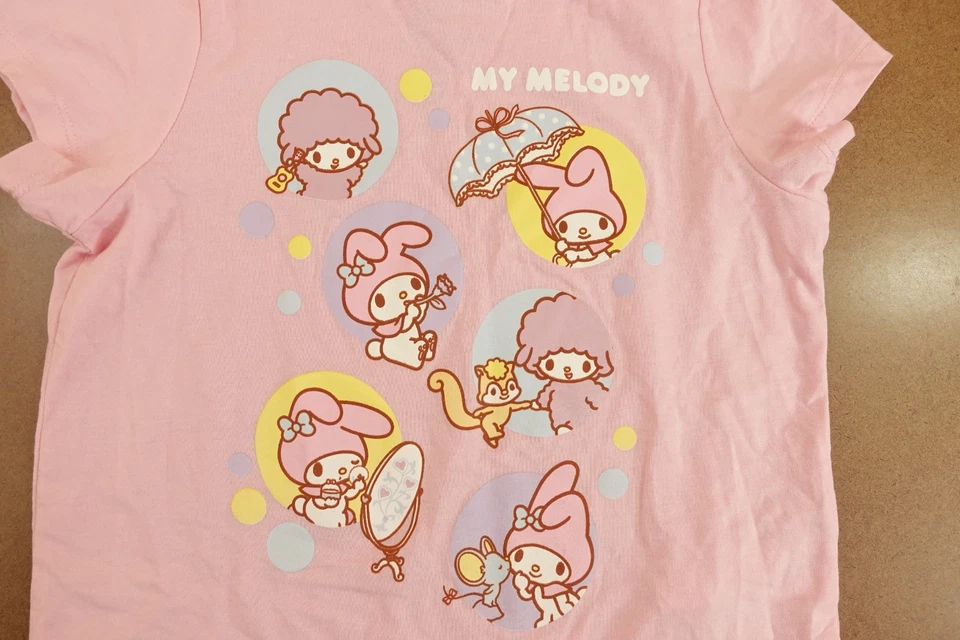 My Melody Sanrio Girls Size Small Pink Short Sleeve Crew Neck Graphic Tee New - Image 2 of 4