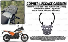 Fit For KTM Adventure "390 X/R, 250/390 (2025) Gopher Luggage Carrier Black"