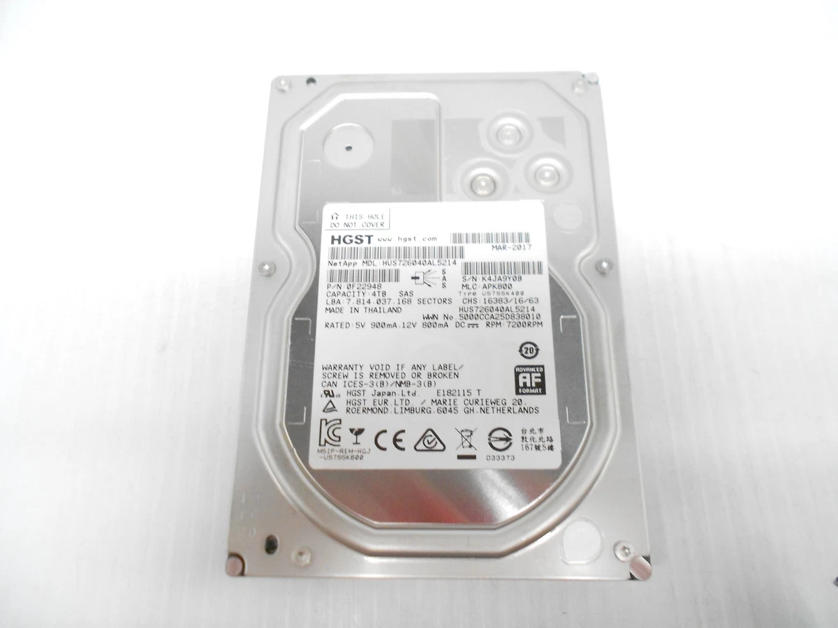 HGST SAS Internal Hard Disk Drives 4 TB Storage Capacity for sale