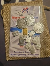 BARTER Bag 1/10 Gram .9999 Gold Assay + 3 1/10 Oz + 10x 1g .999 Silver Round Bar