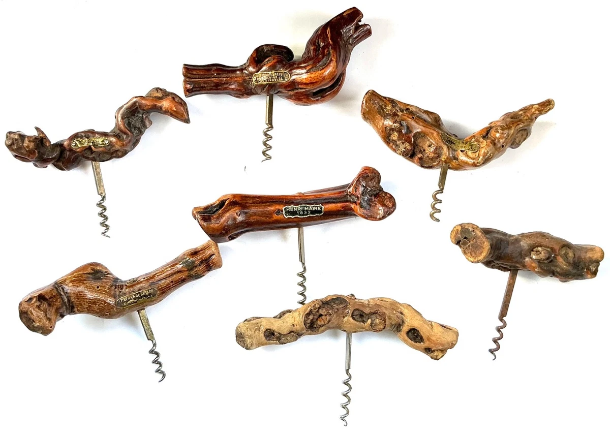 Tire-bouchon Pied De Vigne En Bois - Marron Mat - Outil Cave Vintage
