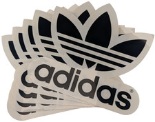 Adidas Trefoil vinyl transfer decal black on white adhesive logo sticker x5