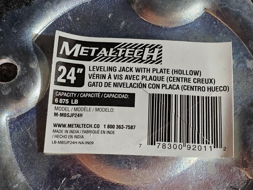 (QTY 2) METALTECH 24" Adjustable Leveling Jack M-MBSJP24H - Picture 3 of 8