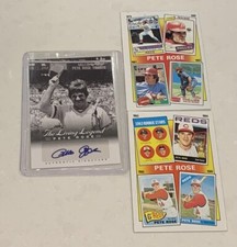 Pete Rose Leaf The Living Legend Signed- Phillies & Reds 1986 Topps (3) Card Lot