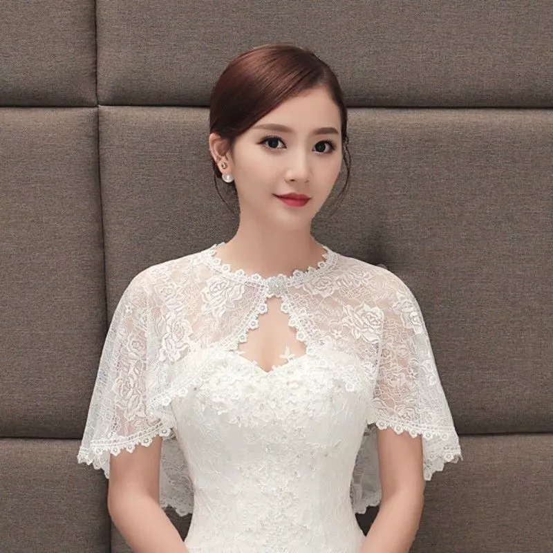 Bridal Lace Shrug Bolero Cape Wrap Jacket Shawl Capelet Tippet
