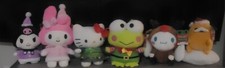 SANRIO HELLO KITTY  FRIENDS HOLIDAY PLUSH SET OF 6-MELODY, KEROPPI,KUROMI 8-12"
