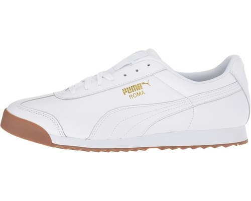 Puma Roma Classic Gum 366408-01 Sneaker Mens White Team Gold Leather Shoes FD635 - Picture 10 of 42