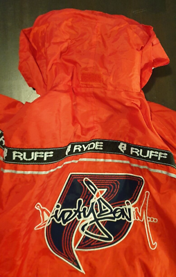 RUFF RYDERS Vintage 90s Dirty Denim Track Style Jacket RUFF RYDERS Vintage 90s Dirty Denim Track Style Jacket