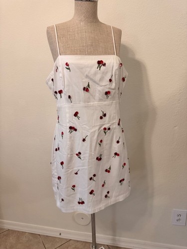 NWT Anthropologie Maeve The Brynne 3D Cherry Spaghetti Strap Dress Size 12 - Picture 11 of 11