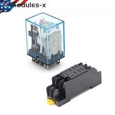 DC12V DC Coil Power Relay LY2NJ DPDT 8 Pin HH62P JQX-13F With Socket Base USA