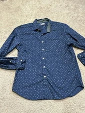 J. Crew Mens Button Down Shirt Size Large Multicolor Print Lightweight Classic