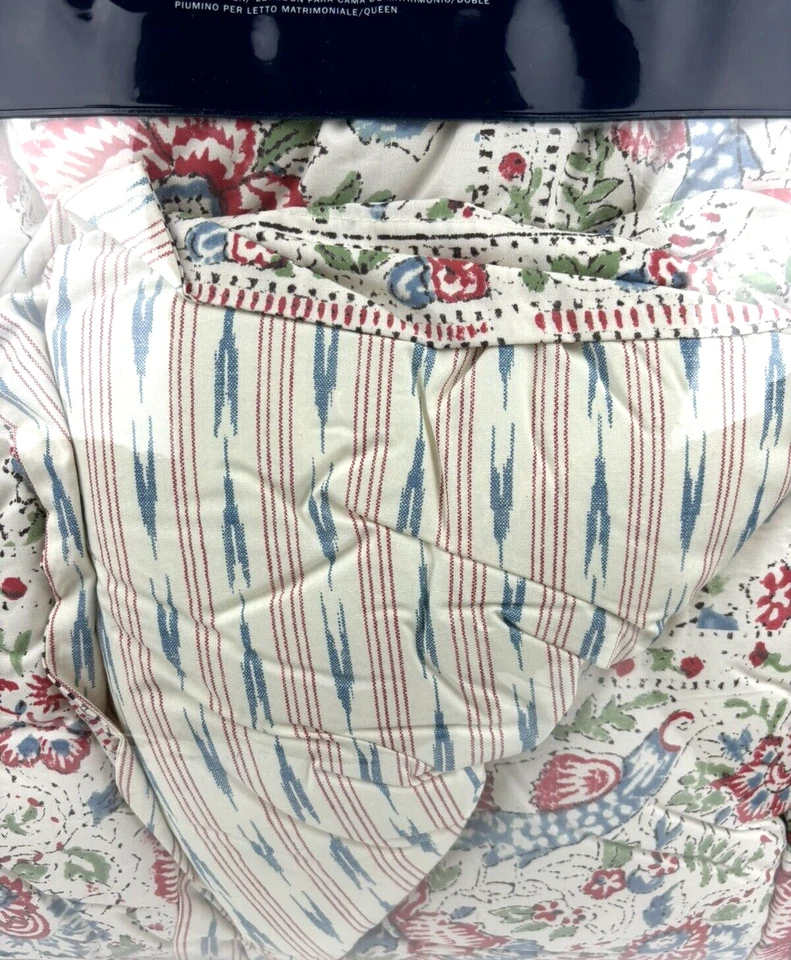 Juego de edredón floral RALPH LAUREN QUEEN Lucie fundas azul rojo crema Foto 4 de 4