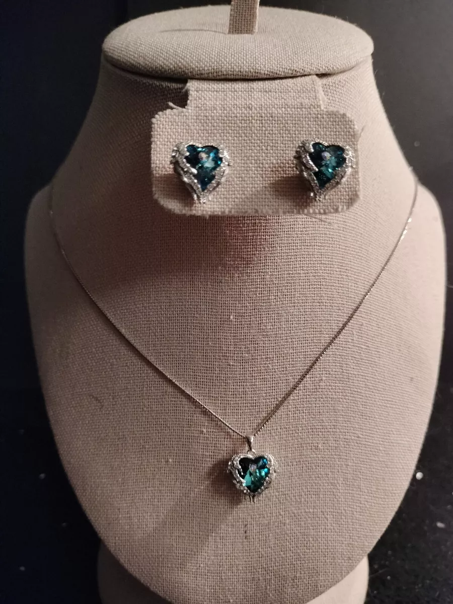 Caperci Swarovski Angel Wings Sterling Crystal Necklace And