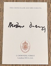 Alistair Darling “Chancellor Of The Exchequer” 07/2010 HandSigned Official Card