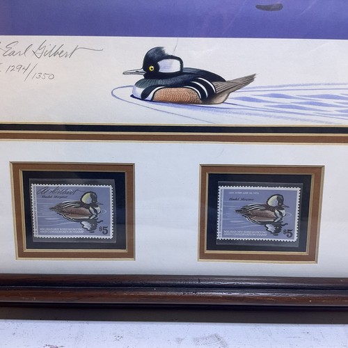 Federal Duck Stamp Print Hooded Merganser Albert Gilbert 1978 Numbered 1294/1350 - Picture 4 of 5