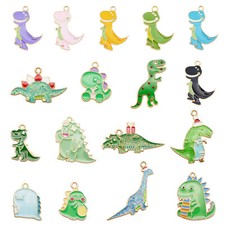 16 pcs Assorted Cute Dinosaur Charm Enamel Pendant Earring Jewelry Crafts 2-3cm