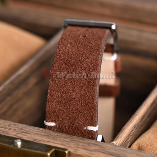 Correa de reloj de cuero gamuza genuino correa vintage 14 mm-22 mm pulsera de liberación rápida - Imagen 18 de 37