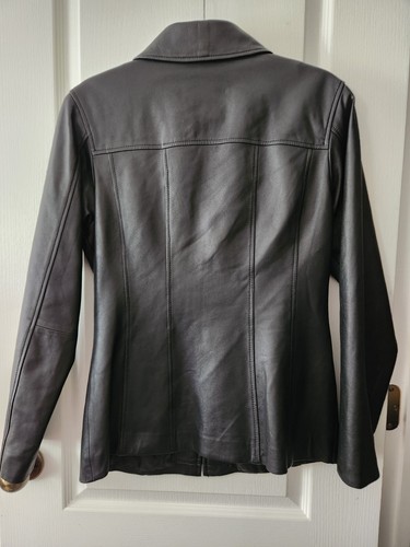 Outbrook Women's Leather Jacket Black Zipper Closure Pockets Size M - Picture 4 of 11