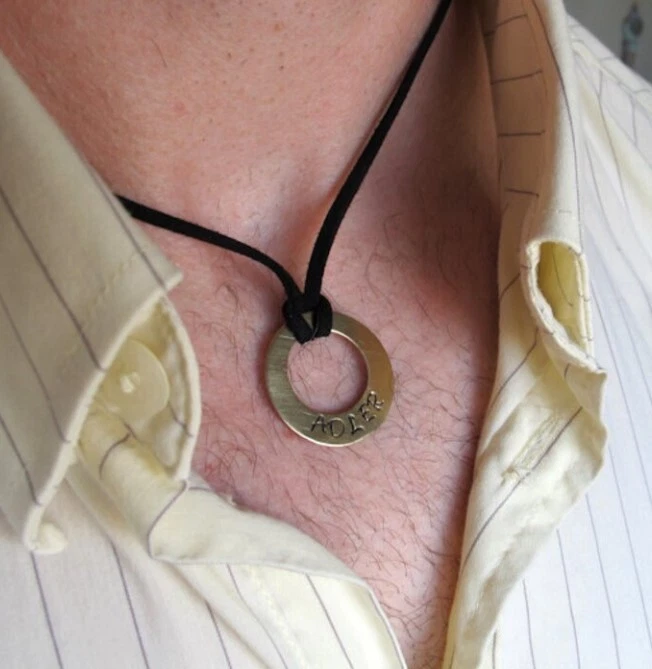 Engraved washer deals necklace