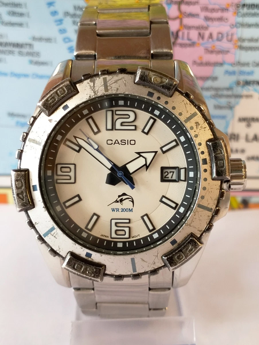 CASIO QUARTZ WHITE DIAL MDV 105 JAPAN MEN S FULL WORKING ALL ORG
