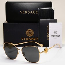 Versace Sunglasses Gold Medusa Metal Black Square Large MOD VE 2256 1002/87 60mm