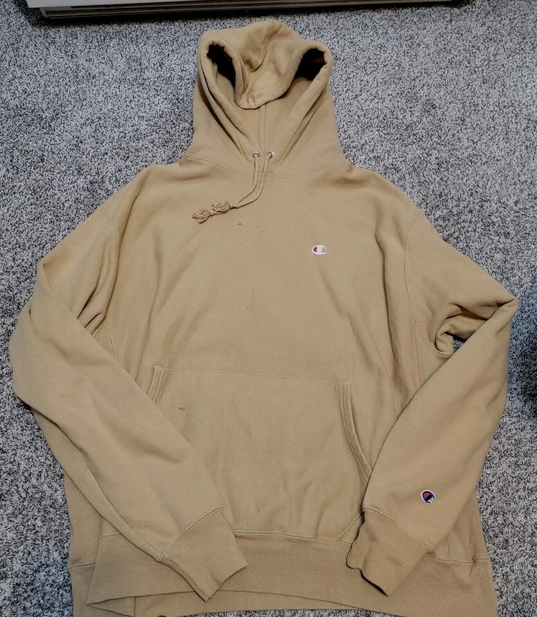 Vintage Champion Reverse Weave Earth-Tone Tan Pullover Hoodie