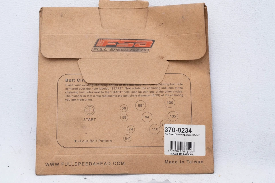 NUEVO PLATO FSA 34T 110 9 VELOCIDADES BICICLETA DE CARRERAS DE CARRETERA BICICLETA INTERIOR ANTIGUO NEGRO Foto 3 de 3