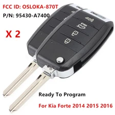 2X For Kia Forte 2014 2015 2016 Flip Remote Key Fob FCC- OSLOKA-870T 95430-A7400