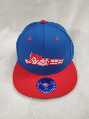 SANKEI ATOMS BASEBALL EFF DNA EBBETS FIELD BLUE RED FITTED HAT SZ 7 1/8 MENS NEW
