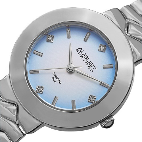 Reloj pulsera para mujer August Steiner AS8157SSBU esfera azul diamante tono plata - Imagen 2 de 4