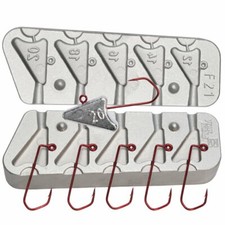 Mould for flat fish head jig Ideal  kayak + rock fishing Uses 1/0 and 2/0 hooks