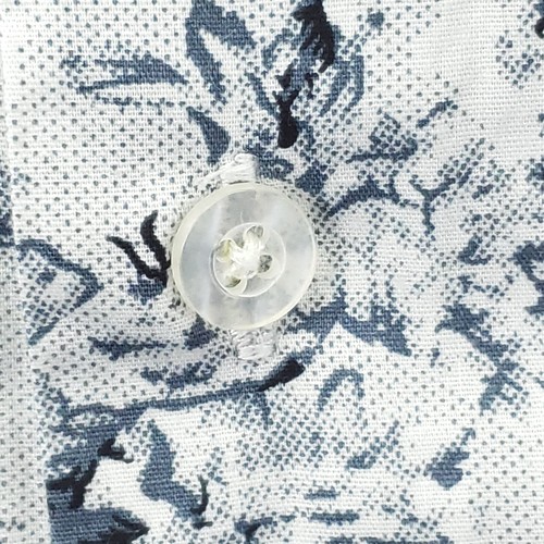 Stacy Adams Shirt Mens 22 34/35 Blue White Floral Stretch Long Sleeve Button-Up - Picture 5 of 12