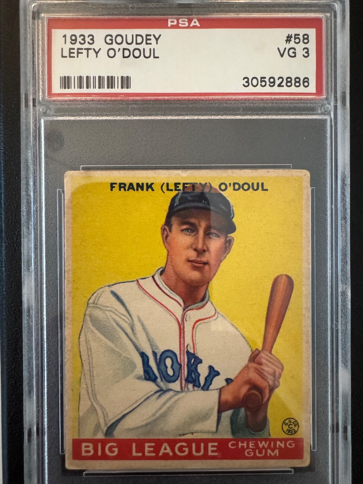 1933 Goudey Frank (Lefty) O'Doul #58 PSA 3