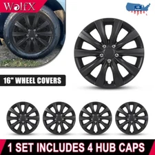 16" 4-pack Wheel Covers Full Rim Snap On Hubcaps For 2009-2014 Toyota Matrix