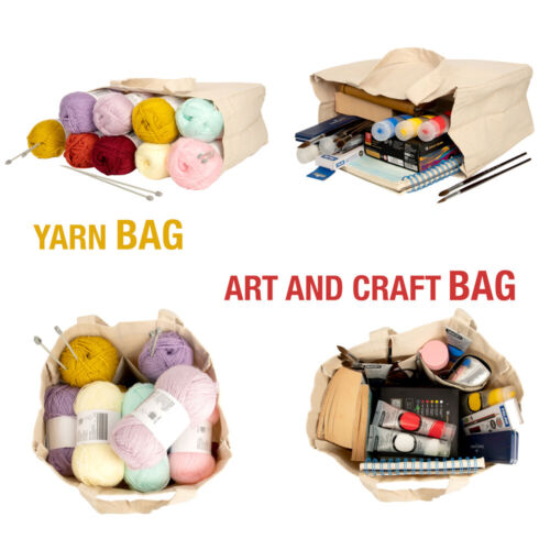 Eco Cotton Shopping Shoulder Tote Bags- For School Craft Hobbies Study Promotion - Photo 1/11