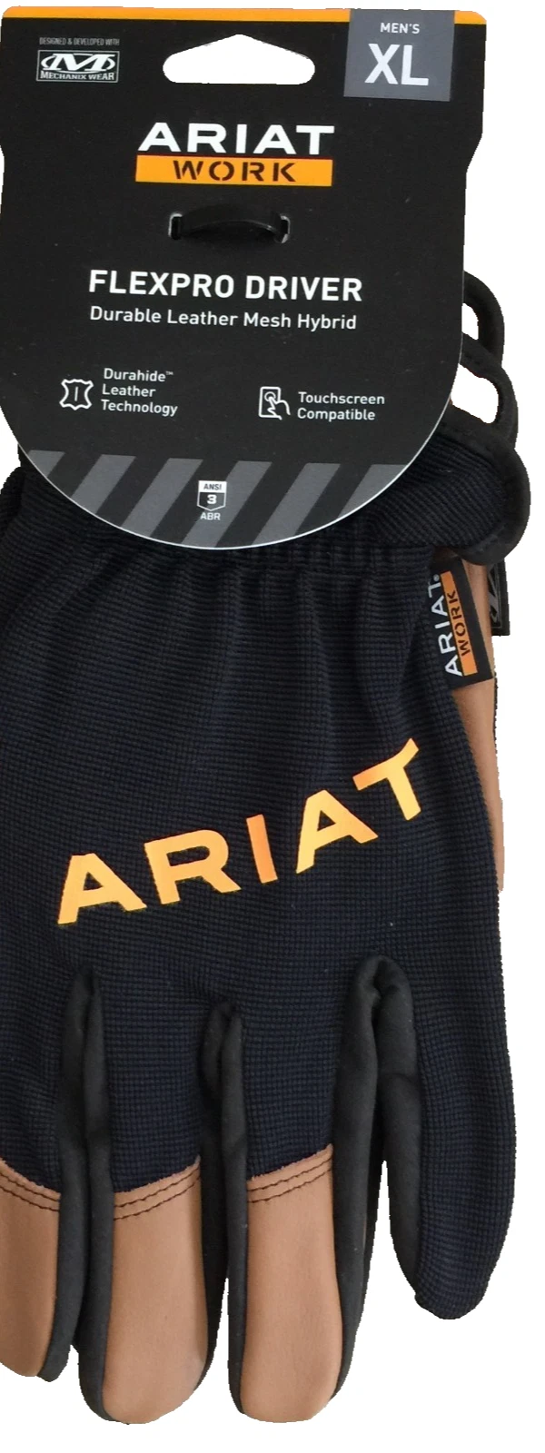 NWT ARIAT FlexPro Leather Driver Work Glove XL Brown 10042828 Men Touchscreen