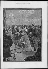 1883 Antique Print - SCOTLAND Highland Ball Willis's Rooms Kilts Dance   (151)