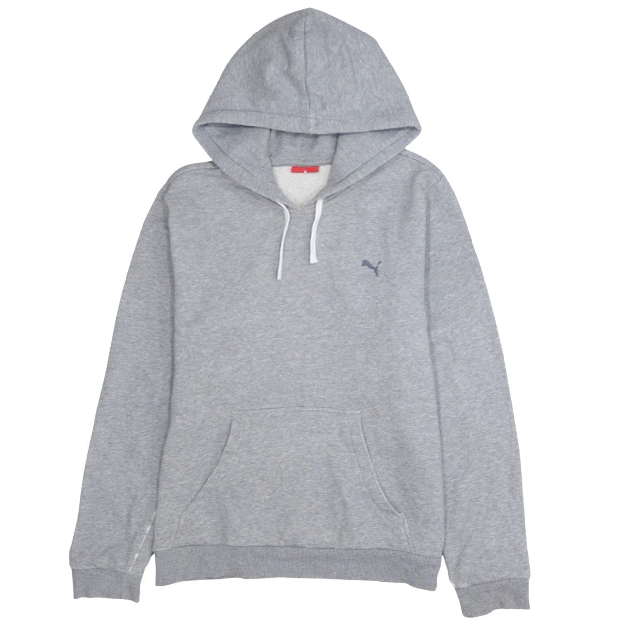 Puma Women Grey Hoodie XL Relaxed Fit Cotton Blend Pullover