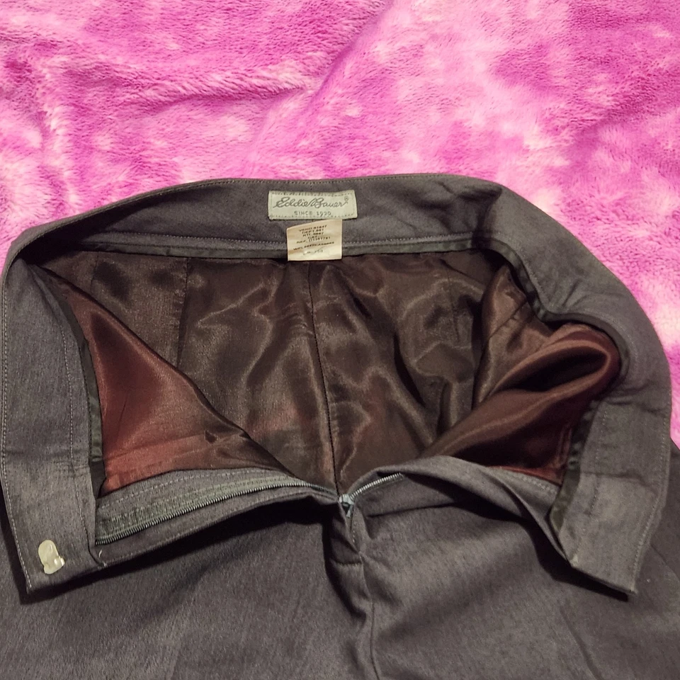 Pantalones de vestir para mujer Eddie Bauer talla 8 | mezcla de lana gris tiro alto pierna recta Foto 3 de 4