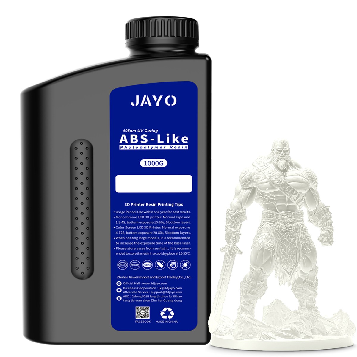 JAYO ABS-Like 3D Drucker Resin 1KG 405nm UV-härtendes Harz Transparent 