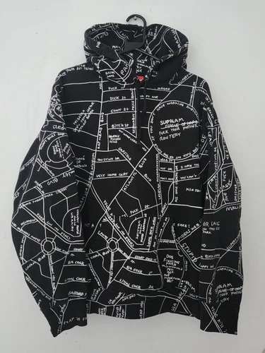 Sweat à capuche SS19 Supreme Gonz carte brodée moyen noir sweat à capuche Gonzales