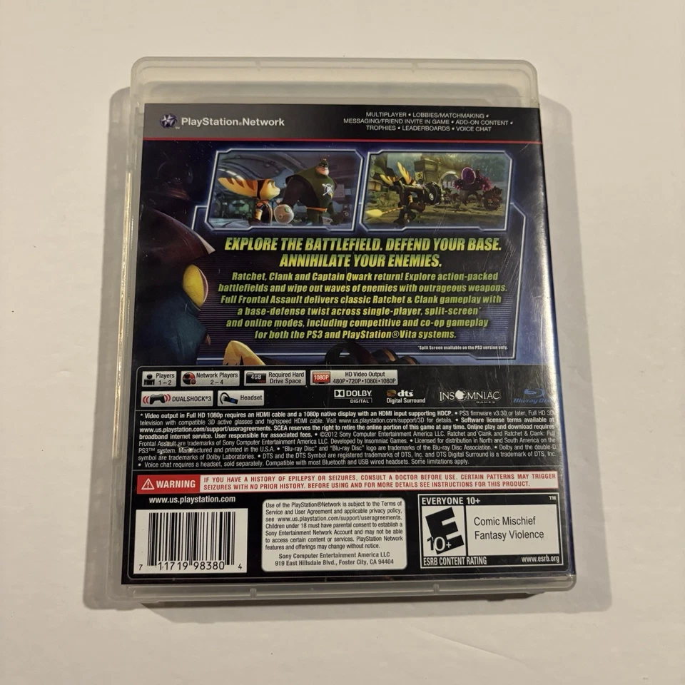 Чехол и игровой диск Ratchet & Clank Full Frontal Assault для PlayStation 3 PS3 протестированы - Изображение 2 из 4