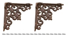 2 Antique Style Shelf Brace Wall Bracket Cast Iron Brackets Small 3 3/4" X 3 ...